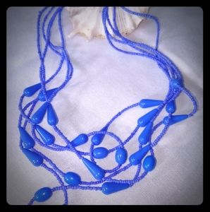 Blue rain drop necklace